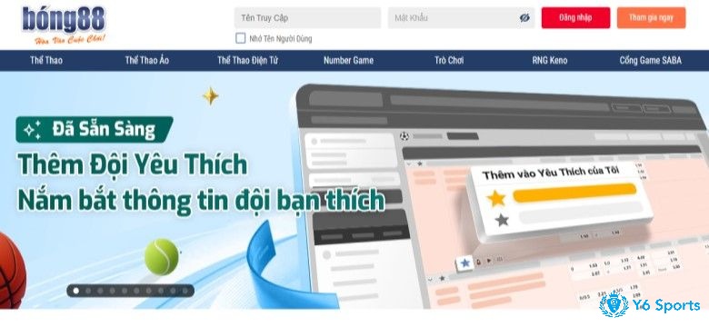 Giao diện trang Bóng 88 được thiết kế cực kỳ thông minh