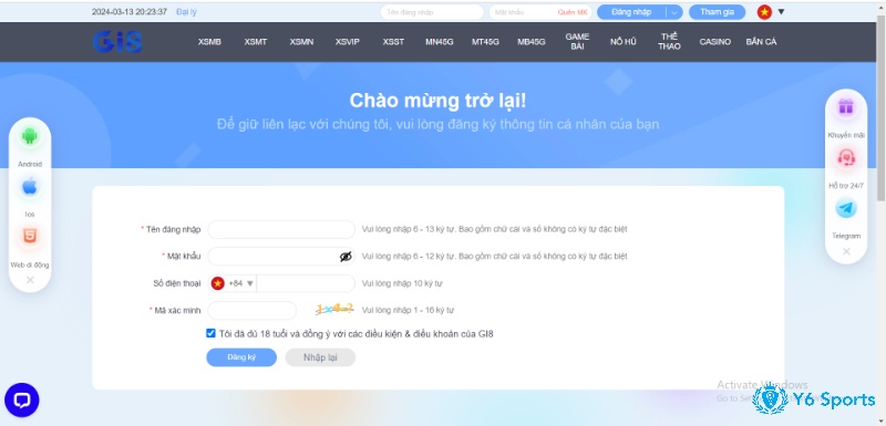 Hoàn thành biểu mẫu mà nhà cái cung cấp để có thể hoàn thành các bước