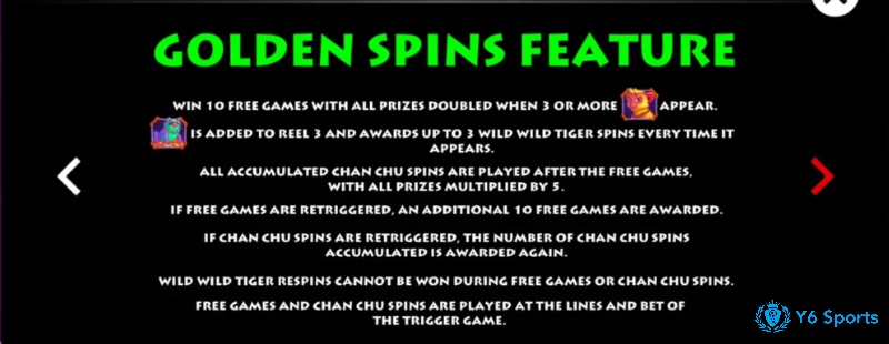 Golden Spins sẽ mang đến 10 vòng quay miễn phí kèm theo hệ số nhân x2